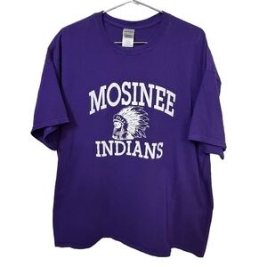 Retro Mosinee Indians High School Wisconsin Purple Men’s XXL T-Shirt MINTY